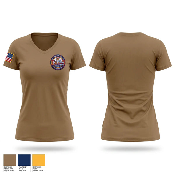 Womens Short Sleeve Vneck Shirt, USS NEB GOLD TIGER CRUISE 27, Navy, Teamtime, Team time, sublimation, custom sports apparel, team uniforms, spirit wear, spiritwear, sports uniforms, custom shirts, team store, custom team store, fundraiser sports, apparel fundraiser