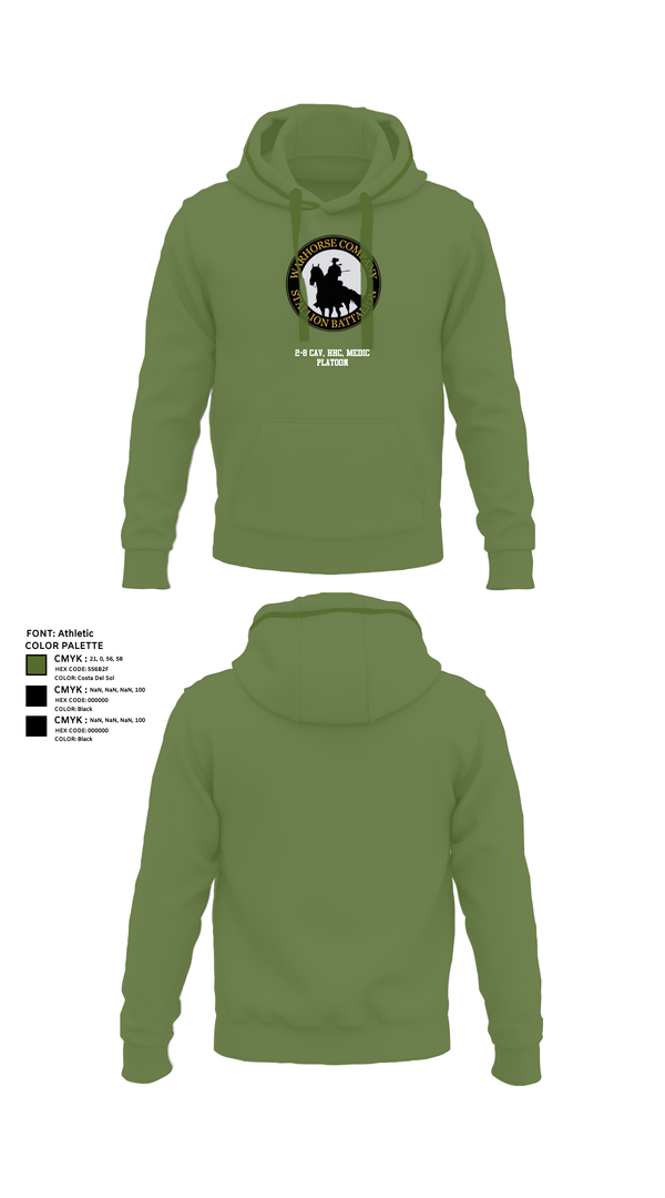 Hoodie, 2-8 Cav, HHC, Medic Platoon, , Teamtime, Team time, sublimation, custom sports apparel, team uniforms, spirit wear, spiritwear, sports uniforms, custom shirts, team store, custom team store, fundraiser sports, apparel fundraiser