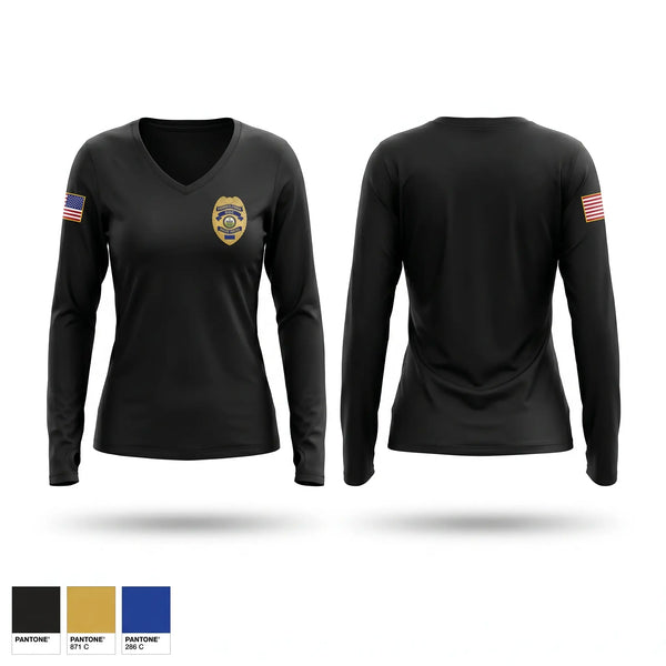 Womens Long Sleeve Vneck Shirt, Pennsylvania State Parole, Police, Teamtime, Team time, sublimation, custom sports apparel, team uniforms, spirit wear, spiritwear, sports uniforms, custom shirts, team store, custom team store, fundraiser sports, apparel fundraiser