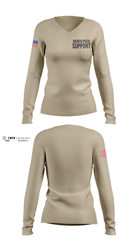 Womens Long Sleeve Vneck Shirt, Siento Peer Support, Fire Department, Teamtime, Team time, sublimation, custom sports apparel, team uniforms, spirit wear, spiritwear, sports uniforms, custom shirts, team store, custom team store, fundraiser sports, apparel fundraiser