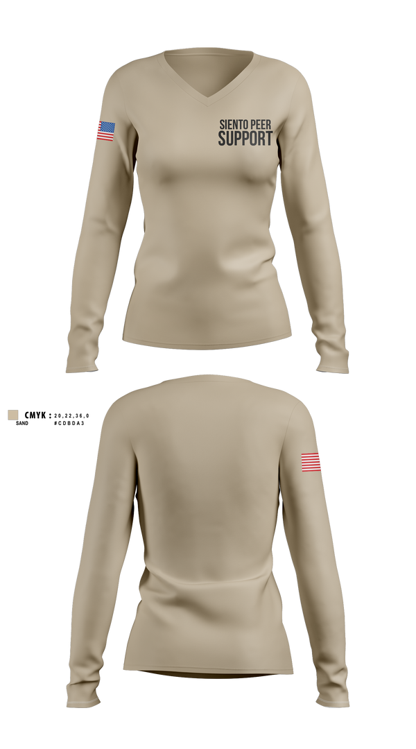 Womens Long Sleeve Vneck Shirt, Siento Peer Support, Fire Department, Teamtime, Team time, sublimation, custom sports apparel, team uniforms, spirit wear, spiritwear, sports uniforms, custom shirts, team store, custom team store, fundraiser sports, apparel fundraiser