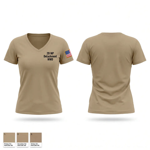 Womens Short Sleeve Vneck Shirt, 2D MP Detachment MWD, Army, Teamtime, Team time, sublimation, custom sports apparel, team uniforms, spirit wear, spiritwear, sports uniforms, custom shirts, team store, custom team store, fundraiser sports, apparel fundraiser
