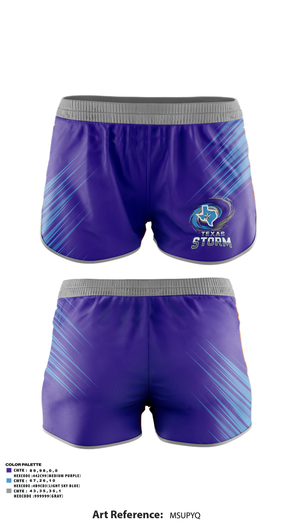 Track Shorts, Texas Storm, Softball, Teamtime, Team time, sublimation, custom sports apparel, team uniforms, spirit wear, spiritwear, sports uniforms, custom shirts, team store, custom team store, fundraiser sports, apparel fundraiser