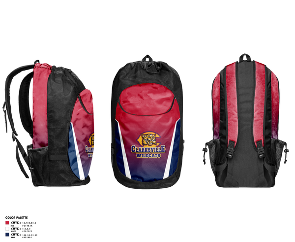 Gear Bag, Clarksville Wildcats, Men's Lacrosse, Teamtime, Team time, sublimation, custom sports apparel, team uniforms, spirit wear, spiritwear, sports uniforms, custom shirts, team store, custom team store, fundraiser sports, apparel fundraiser