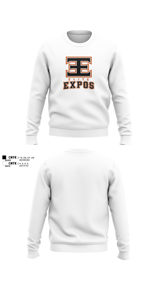 Crew Neck Sweatshirt, Elite Expos, Baseball, Teamtime, Team time, sublimation, custom sports apparel, team uniforms, spirit wear, spiritwear, sports uniforms, custom shirts, team store, custom team store, fundraiser sports, apparel fundraiser