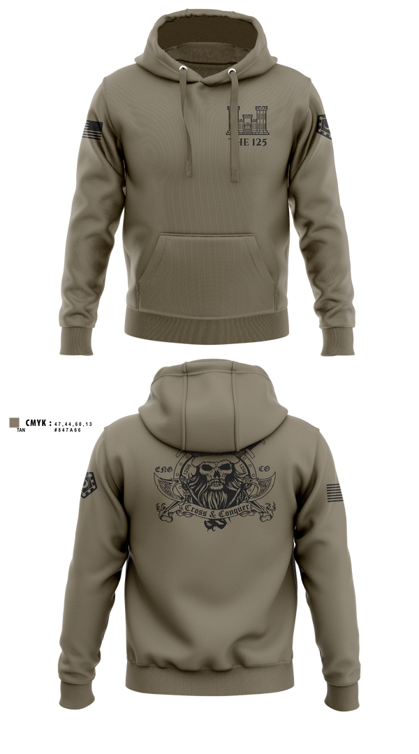 Hoodie, 125 ENGINEER COMPANY, National Guard, Teamtime, Team time, sublimation, custom sports apparel, team uniforms, spirit wear, spiritwear, sports uniforms, custom shirts, team store, custom team store, fundraiser sports, apparel fundraiser