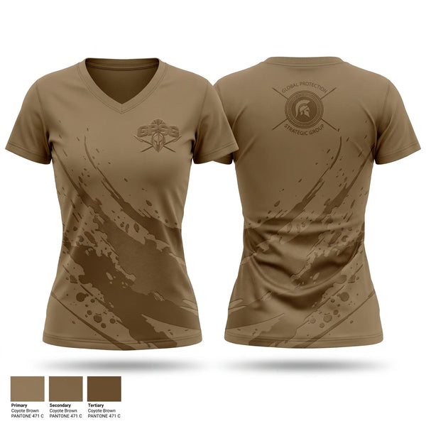 Womens Short Sleeve Vneck Shirt, Global Protection & Strategic Group, , Teamtime, Team time, sublimation, custom sports apparel, team uniforms, spirit wear, spiritwear, sports uniforms, custom shirts, team store, custom team store, fundraiser sports, apparel fundraiser