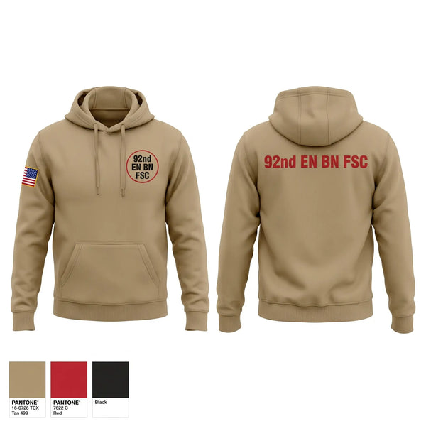 Hoodie, 92nd EN BN, FSC, Army, Teamtime, Team time, sublimation, custom sports apparel, team uniforms, spirit wear, spiritwear, sports uniforms, custom shirts, team store, custom team store, fundraiser sports, apparel fundraiser
