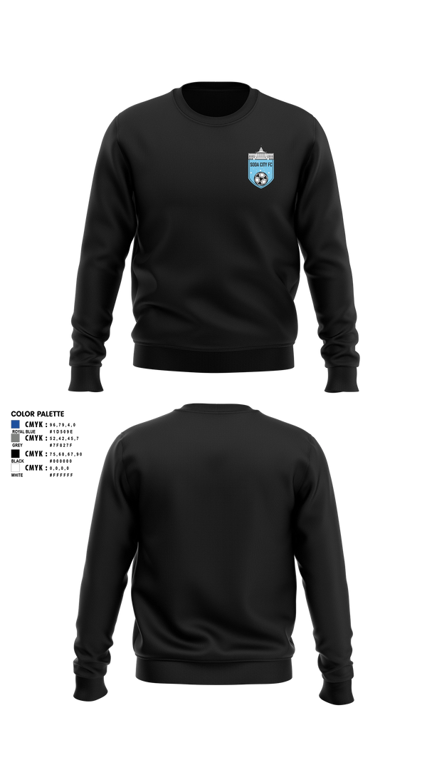 Crew Neck Sweatshirt, Soda City FC, Men's Soccer, Teamtime, Team time, sublimation, custom sports apparel, team uniforms, spirit wear, spiritwear, sports uniforms, custom shirts, team store, custom team store, fundraiser sports, apparel fundraiser