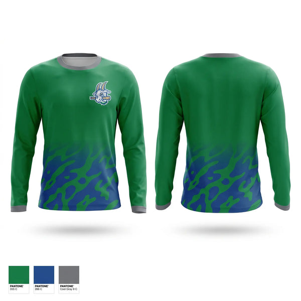 Long Sleeve Performance Shirt, Yard Goats, Baseball, Teamtime, Team time, sublimation, custom sports apparel, team uniforms, spirit wear, spiritwear, sports uniforms, custom shirts, team store, custom team store, fundraiser sports, apparel fundraiser