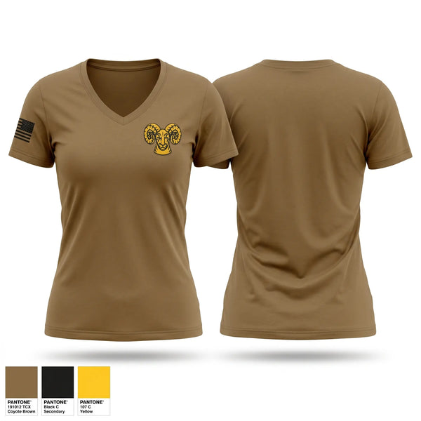Womens Short Sleeve Vneck Shirt, Ram battalion, Army, Teamtime, Team time, sublimation, custom sports apparel, team uniforms, spirit wear, spiritwear, sports uniforms, custom shirts, team store, custom team store, fundraiser sports, apparel fundraiser