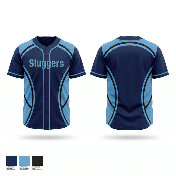 Full Button Baseball Jersey, Sluggers, Baseball, Teamtime, Team time, sublimation, custom sports apparel, team uniforms, spirit wear, spiritwear, sports uniforms, custom shirts, team store, custom team store, fundraiser sports, apparel fundraiser