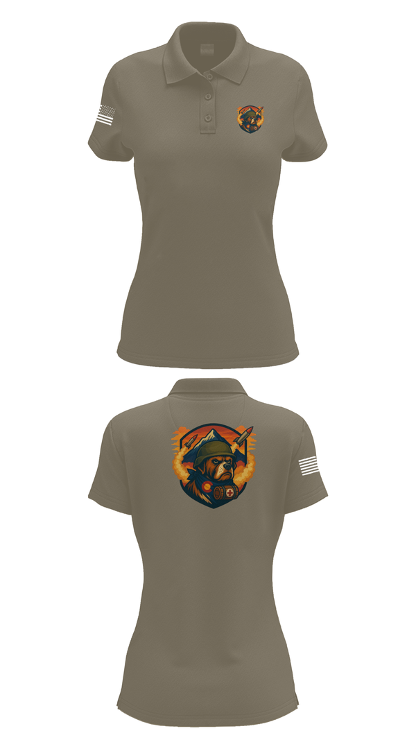 Womens Short Sleeve Performance Polo, 10th Field Hospital (FWD), , Teamtime, Team time, sublimation, custom sports apparel, team uniforms, spirit wear, spiritwear, sports uniforms, custom shirts, team store, custom team store, fundraiser sports, apparel fundraiser