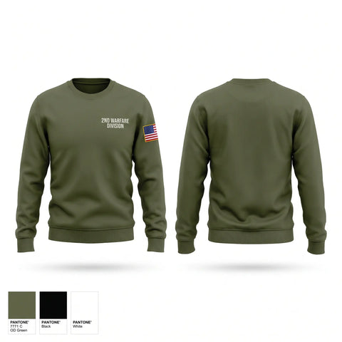 Crew Neck Sweatshirt, 2nd warfare division, Navy, Teamtime, Team time, sublimation, custom sports apparel, team uniforms, spirit wear, spiritwear, sports uniforms, custom shirts, team store, custom team store, fundraiser sports, apparel fundraiser