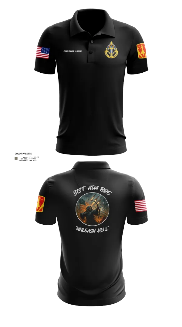 Short Sleeve Performance Polo, HHB, 31st ADA BDE, , Teamtime, Team time, sublimation, custom sports apparel, team uniforms, spirit wear, spiritwear, sports uniforms, custom shirts, team store, custom team store, fundraiser sports, apparel fundraiser