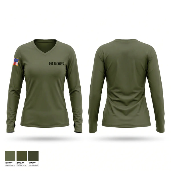 Womens Long Sleeve Vneck Shirt, Det Sarajevo, Marines, Teamtime, Team time, sublimation, custom sports apparel, team uniforms, spirit wear, spiritwear, sports uniforms, custom shirts, team store, custom team store, fundraiser sports, apparel fundraiser