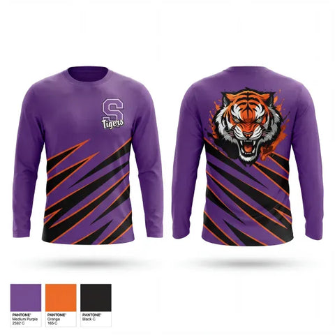 Long Sleeve Performance Shirt, Shelby Tigers, Wrestling, Teamtime, Team time, sublimation, custom sports apparel, team uniforms, spirit wear, spiritwear, sports uniforms, custom shirts, team store, custom team store, fundraiser sports, apparel fundraiser