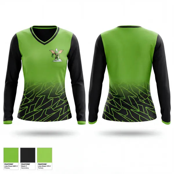 Womens Long Sleeve Vneck Shirt, Gremlins, Baseball, Teamtime, Team time, sublimation, custom sports apparel, team uniforms, spirit wear, spiritwear, sports uniforms, custom shirts, team store, custom team store, fundraiser sports, apparel fundraiser