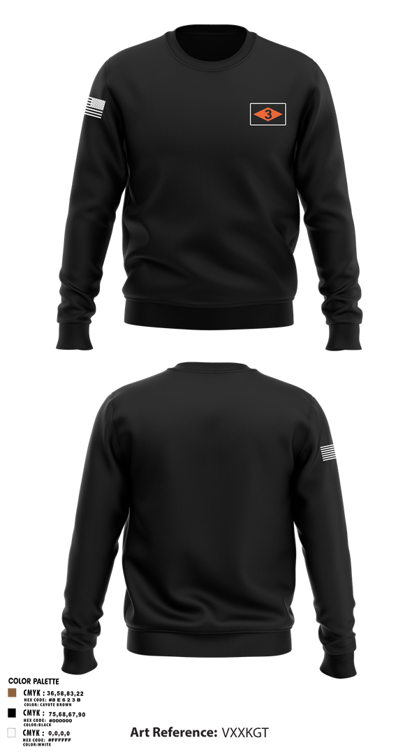 Crew Neck Sweatshirt, 3rd battalion 75th ranger regiment, Army, Teamtime, Team time, sublimation, custom sports apparel, team uniforms, spirit wear, spiritwear, sports uniforms, custom shirts, team store, custom team store, fundraiser sports, apparel fundraiser