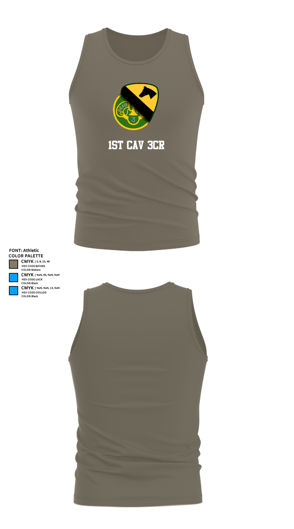 Tank Top, 1st Cav 3CR, , Teamtime, Team time, sublimation, custom sports apparel, team uniforms, spirit wear, spiritwear, sports uniforms, custom shirts, team store, custom team store, fundraiser sports, apparel fundraiser