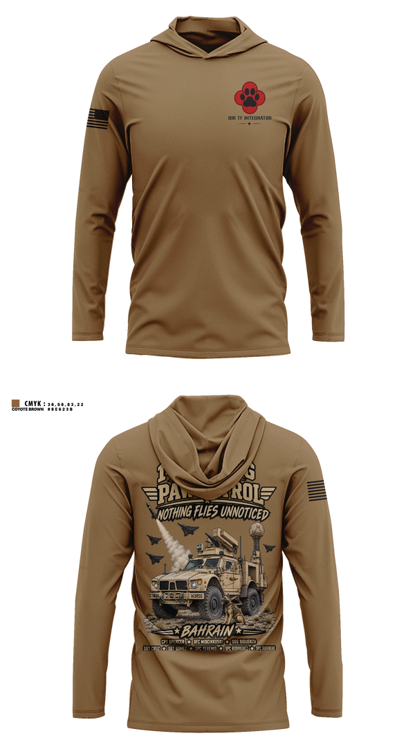 Long Sleeve hooded sunshirt, 143RD Regional Support Group, Army, Teamtime, Team time, sublimation, custom sports apparel, team uniforms, spirit wear, spiritwear, sports uniforms, custom shirts, team store, custom team store, fundraiser sports, apparel fundraiser