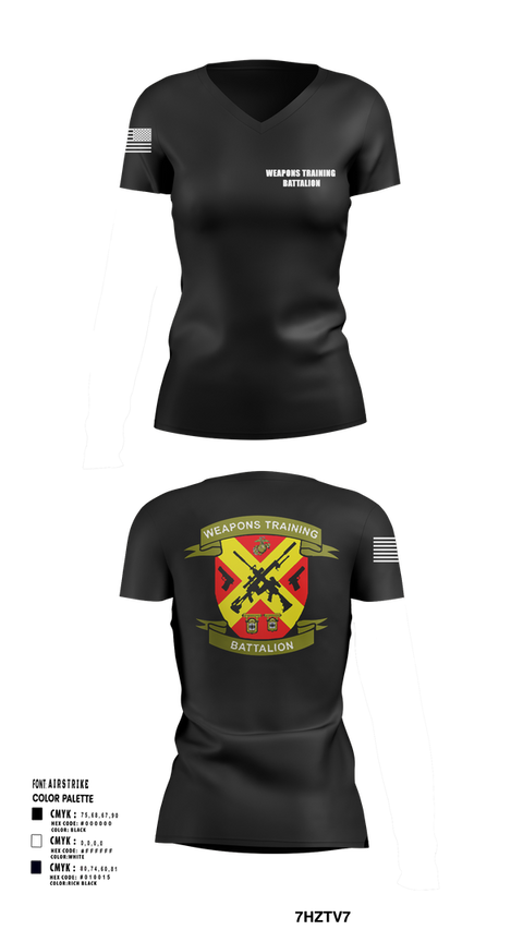 Womens Short Sleeve Vneck Shirt, Weapons Training Battalion, Marines, Teamtime, Team time, sublimation, custom sports apparel, team uniforms, spirit wear, spiritwear, sports uniforms, custom shirts, team store, custom team store, fundraiser sports, apparel fundraiser