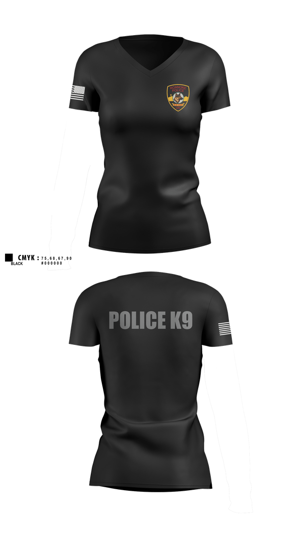 Womens Short Sleeve Vneck Shirt, Roanoke K9, Police, Teamtime, Team time, sublimation, custom sports apparel, team uniforms, spirit wear, spiritwear, sports uniforms, custom shirts, team store, custom team store, fundraiser sports, apparel fundraiser