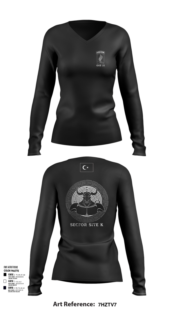 Womens Long Sleeve Vneck Shirt, 173RD ABN, Army, Teamtime, Team time, sublimation, custom sports apparel, team uniforms, spirit wear, spiritwear, sports uniforms, custom shirts, team store, custom team store, fundraiser sports, apparel fundraiser