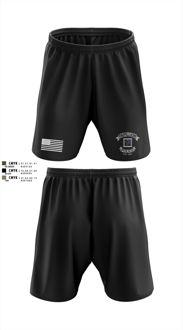 Athletic Shorts With Pockets, Papillion Police Department, Police, Teamtime, Team time, sublimation, custom sports apparel, team uniforms, spirit wear, spiritwear, sports uniforms, custom shirts, team store, custom team store, fundraiser sports, apparel fundraiser