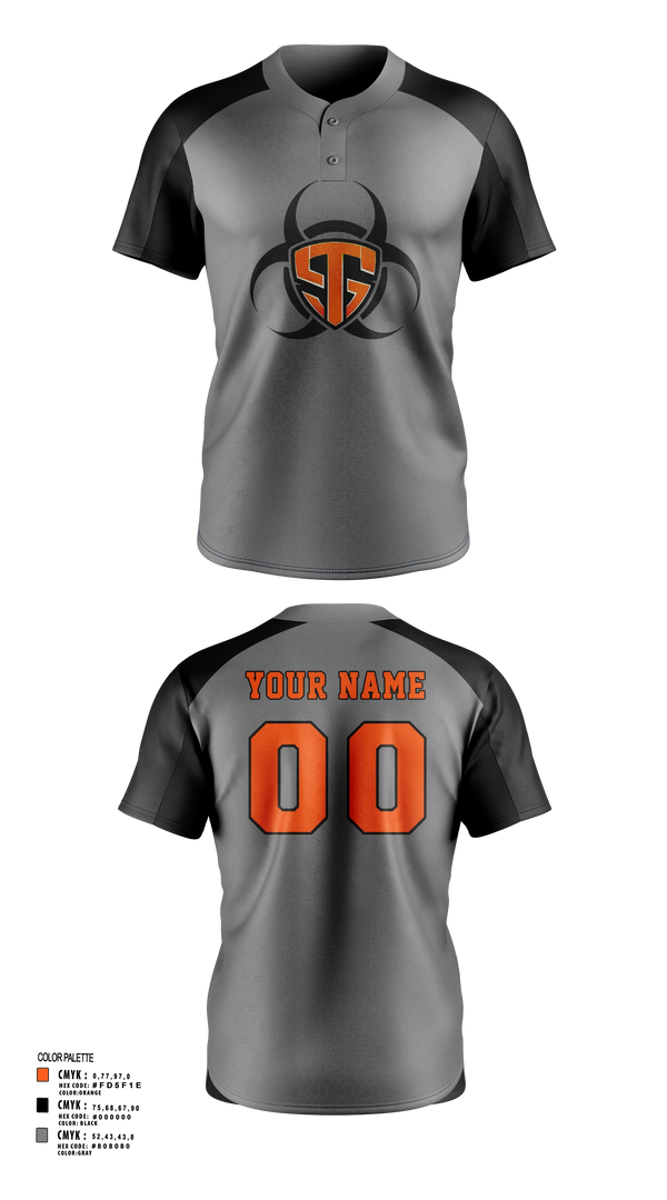 Two Button Softball Jersey, Epidemic, Softball, Teamtime, Team time, sublimation, custom sports apparel, team uniforms, spirit wear, spiritwear, sports uniforms, custom shirts, team store, custom team store, fundraiser sports, apparel fundraiser