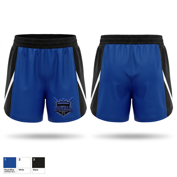 Womens Shorts, Royals, Baseball, Teamtime, Team time, sublimation, custom sports apparel, team uniforms, spirit wear, spiritwear, sports uniforms, custom shirts, team store, custom team store, fundraiser sports, apparel fundraiser