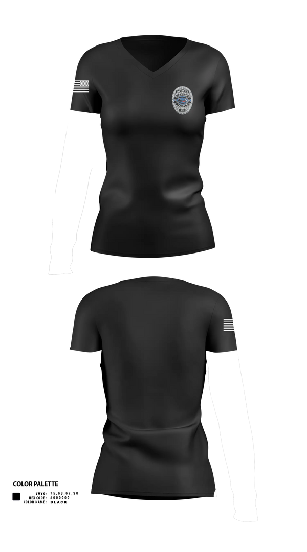 Womens Short Sleeve Vneck Shirt, Clermont PD, Police, Teamtime, Team time, sublimation, custom sports apparel, team uniforms, spirit wear, spiritwear, sports uniforms, custom shirts, team store, custom team store, fundraiser sports, apparel fundraiser