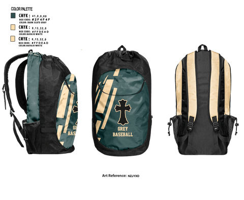 Gear Bag, grey, Baseball, Teamtime, Team time, sublimation, custom sports apparel, team uniforms, spirit wear, spiritwear, sports uniforms, custom shirts, team store, custom team store, fundraiser sports, apparel fundraiser