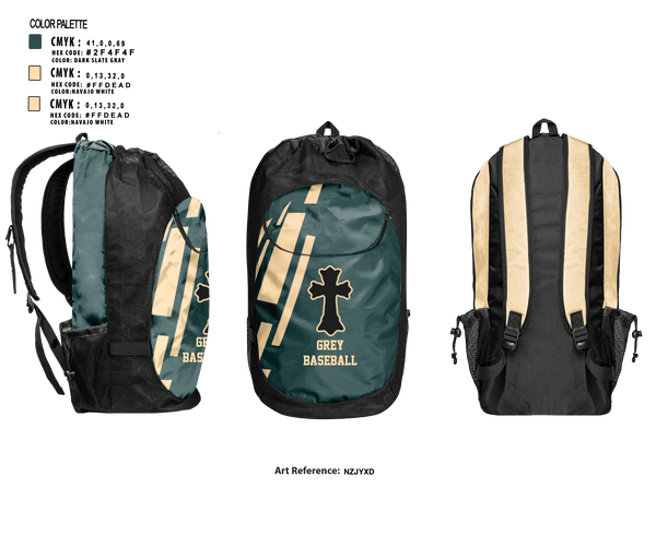 Gear Bag, grey, Baseball, Teamtime, Team time, sublimation, custom sports apparel, team uniforms, spirit wear, spiritwear, sports uniforms, custom shirts, team store, custom team store, fundraiser sports, apparel fundraiser