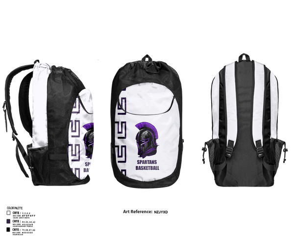 Gear Bag, Spartans, Men's Basketball, Teamtime, Team time, sublimation, custom sports apparel, team uniforms, spirit wear, spiritwear, sports uniforms, custom shirts, team store, custom team store, fundraiser sports, apparel fundraiser