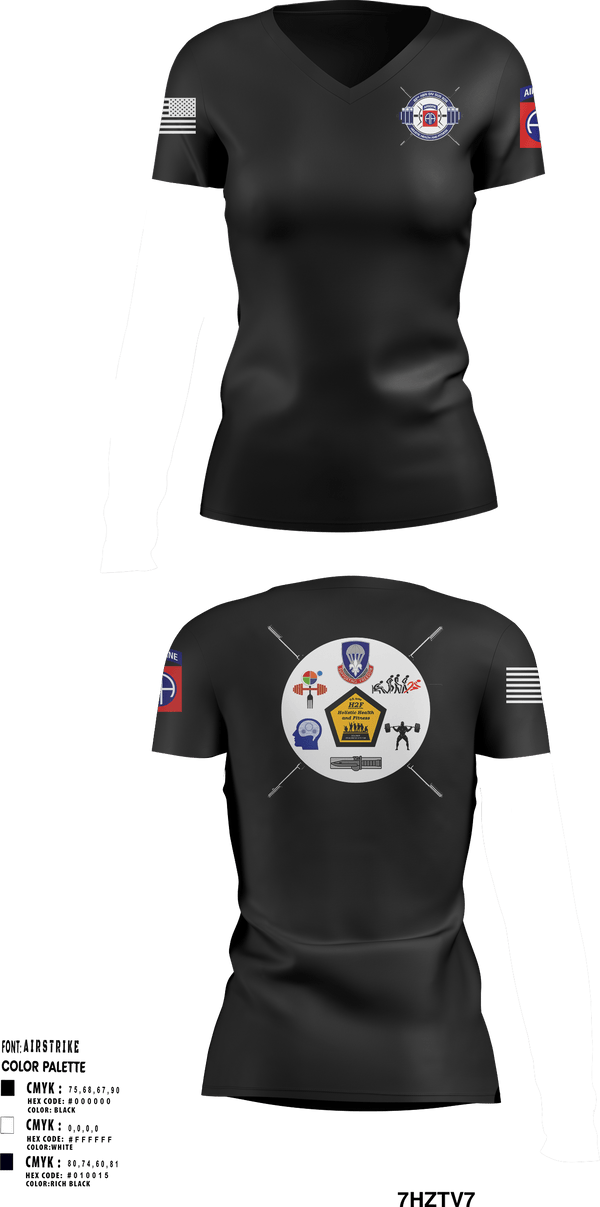 Women's Short Sleeve Vneck Shirt, 82nd ADSB H2F, Army, Teamtime, Team time, sublimation, custom sports apparel, team uniforms, spirit wear, spiritwear, sports uniforms, custom shirts, team store, custom team store, fundraiser sports, apparel fundraiser