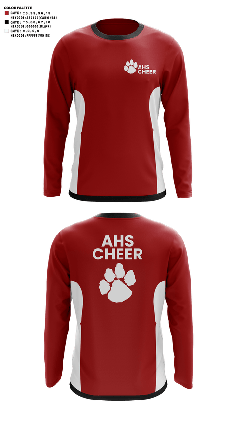 Long Sleeve Performance Shirt, Asheville High School Cheer, Cheer, Teamtime, Team time, sublimation, custom sports apparel, team uniforms, spirit wear, spiritwear, sports uniforms, custom shirts, team store, custom team store, fundraiser sports, apparel fundraiser