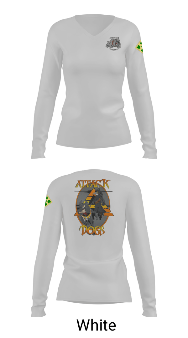 Women's Long Sleeve Vneck Shirt, B Co 404th ASB, Army, Teamtime, Team time, sublimation, custom sports apparel, team uniforms, spirit wear, spiritwear, sports uniforms, custom shirts, team store, custom team store, fundraiser sports, apparel fundraiser
