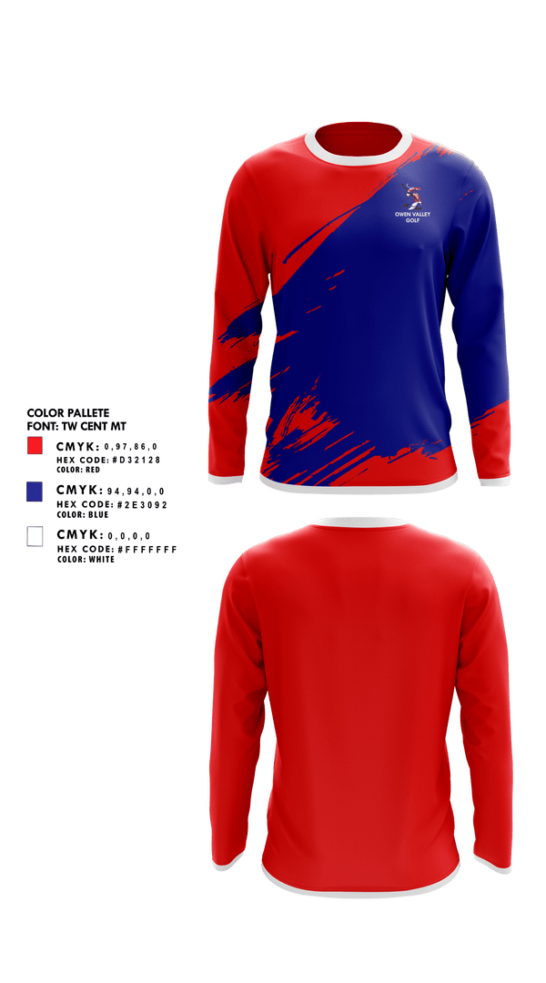 Long Sleeve Performance Shirt, Owen Valley High School Golf, Golf, Teamtime, Team time, sublimation, custom sports apparel, team uniforms, spirit wear, spiritwear, sports uniforms, custom shirts, team store, custom team store, fundraiser sports, apparel fundraiser