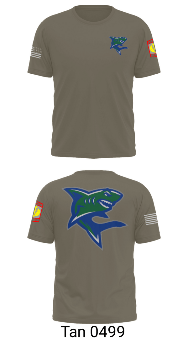 Old School Cotton Feel Shirt, Bullshark Battalion, Army, Teamtime, Team time, sublimation, custom sports apparel, team uniforms, spirit wear, spiritwear, sports uniforms, custom shirts, team store, custom team store, fundraiser sports, apparel fundraiser
