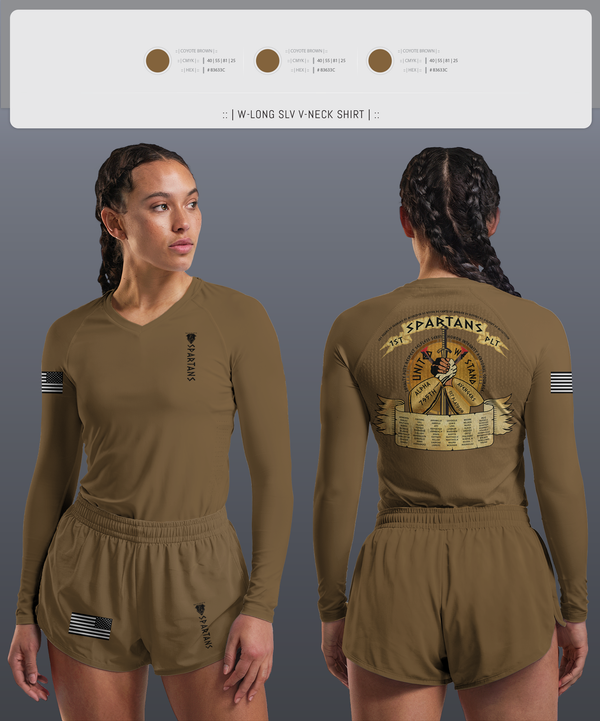 Womens Long Sleeve Vneck Shirt, Spartans, , Teamtime, Team time, sublimation, custom sports apparel, team uniforms, spirit wear, spiritwear, sports uniforms, custom shirts, team store, custom team store, fundraiser sports, apparel fundraiser
