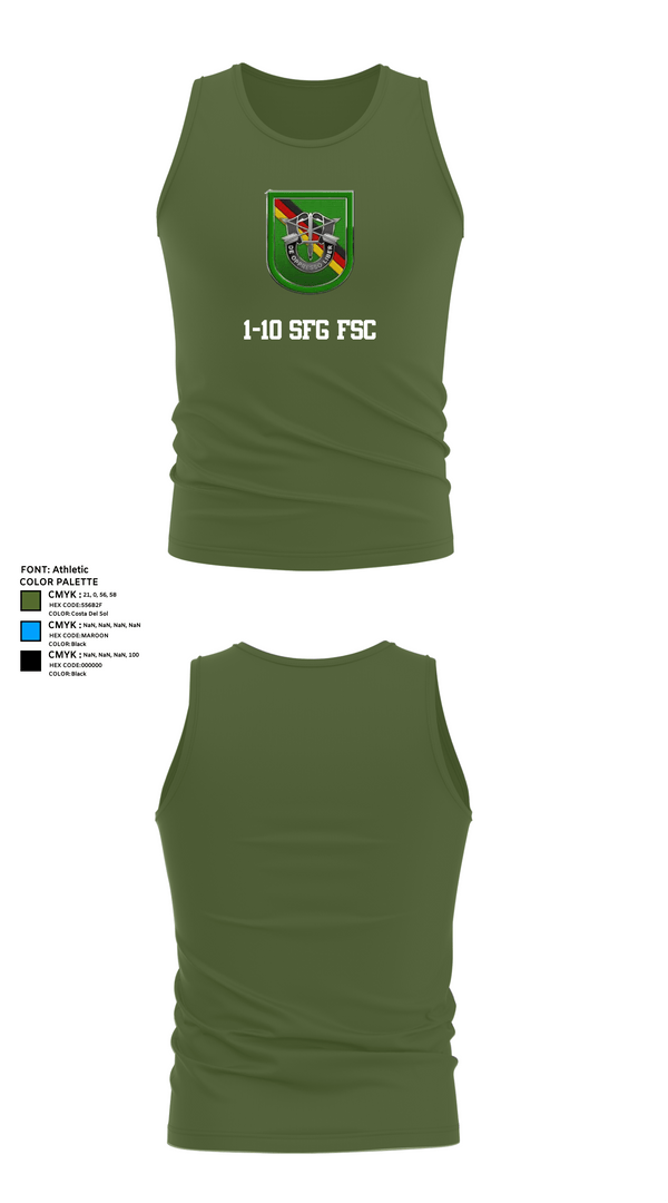 Tank Top, 1-10 SFG FSC, Army, Teamtime, Team time, sublimation, custom sports apparel, team uniforms, spirit wear, spiritwear, sports uniforms, custom shirts, team store, custom team store, fundraiser sports, apparel fundraiser