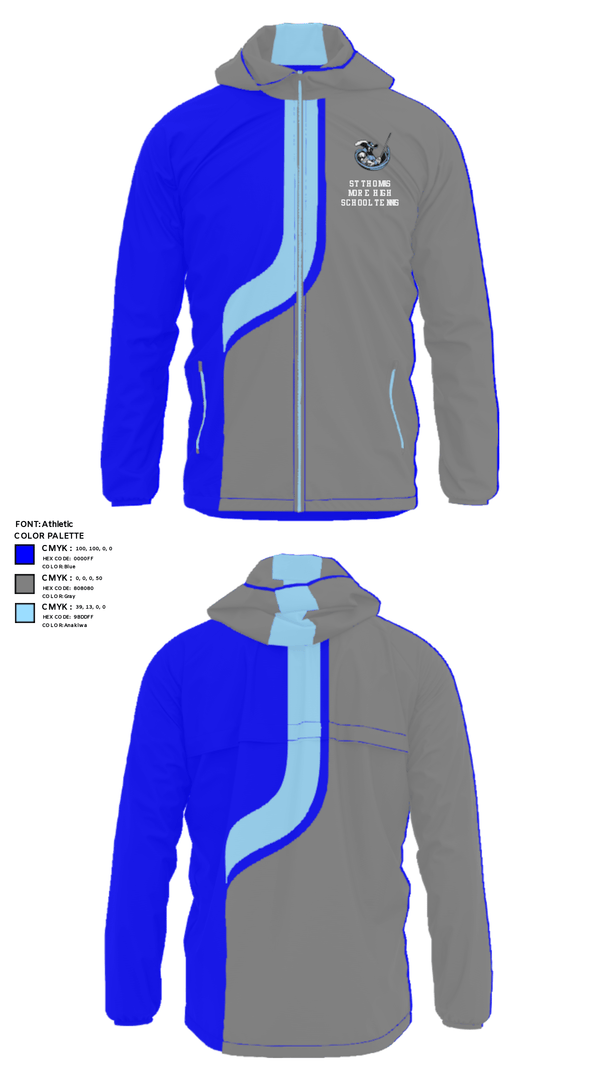 Windbreaker, St Thomas More High School Tennis, Tennis, Teamtime, Team time, sublimation, custom sports apparel, team uniforms, spirit wear, spiritwear, sports uniforms, custom shirts, team store, custom team store, fundraiser sports, apparel fundraiser
