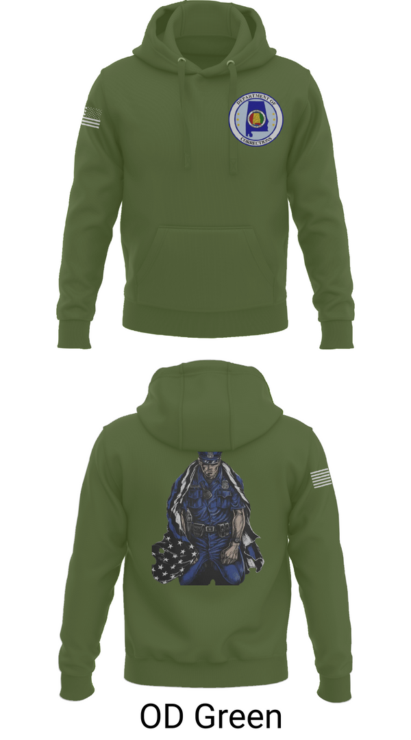 Hoodie, Alabama Department of Corrections, Police, Teamtime, Team time, sublimation, custom sports apparel, team uniforms, spirit wear, spiritwear, sports uniforms, custom shirts, team store, custom team store, fundraiser sports, apparel fundraiser