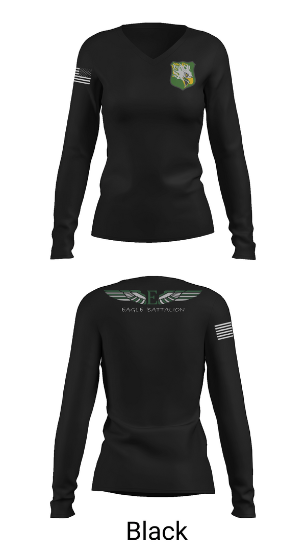 Womens Long Sleeve Vneck Shirt, EASTERN MICHIGAN UNIVERSITY ROTC, Army, Teamtime, Team time, sublimation, custom sports apparel, team uniforms, spirit wear, spiritwear, sports uniforms, custom shirts, team store, custom team store, fundraiser sports, apparel fundraiser