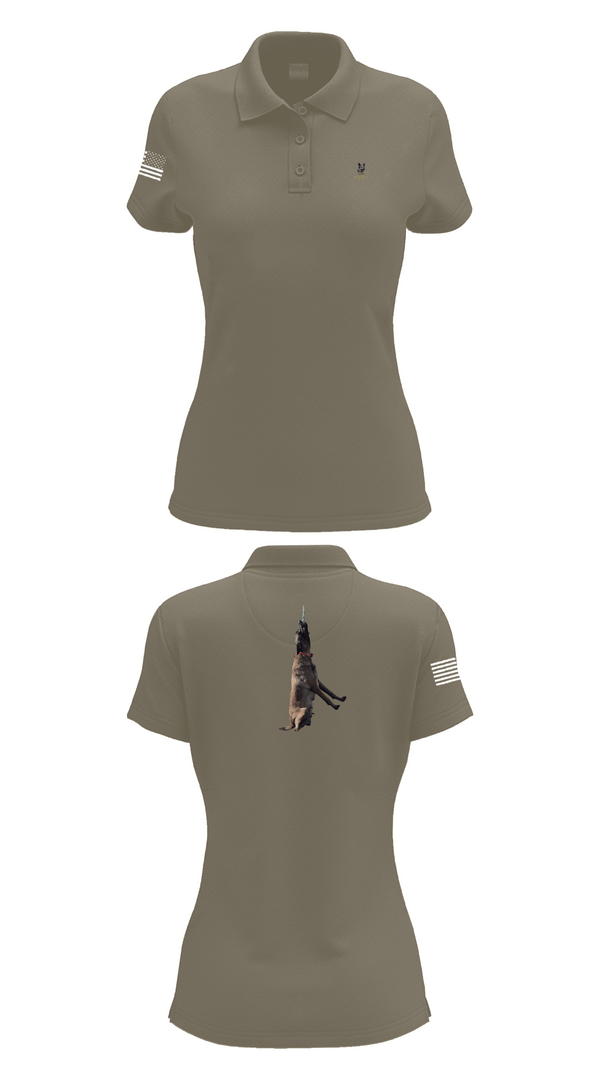 Womens Short Sleeve Performance Polo, Mals K9, Army, Teamtime, Team time, sublimation, custom sports apparel, team uniforms, spirit wear, spiritwear, sports uniforms, custom shirts, team store, custom team store, fundraiser sports, apparel fundraiser