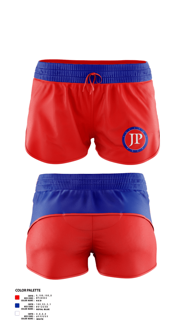 Womens Shorts, Jackson Preparatory School Swimming, Swimming, Teamtime, Team time, sublimation, custom sports apparel, team uniforms, spirit wear, spiritwear, sports uniforms, custom shirts, team store, custom team store, fundraiser sports, apparel fundraiser