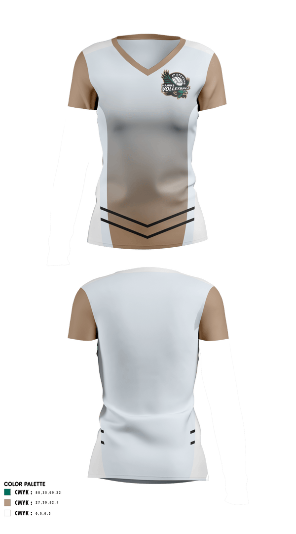 Women's Short Sleeve Vneck Shirt, John P Stevens High School Volleyball, Women's Volleyball, Teamtime, Team time, sublimation, custom sports apparel, team uniforms, spirit wear, spiritwear, sports uniforms, custom shirts, team store, custom team store, fundraiser sports, apparel fundraiser