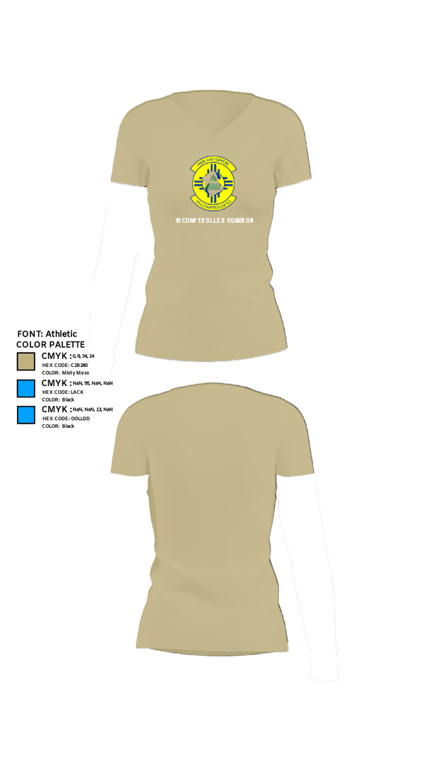 Women's Short Sleeve Vneck Shirt, 49 COMPTROLLER SQUADRON, , Teamtime, Team time, sublimation, custom sports apparel, team uniforms, spirit wear, spiritwear, sports uniforms, custom shirts, team store, custom team store, fundraiser sports, apparel fundraiser