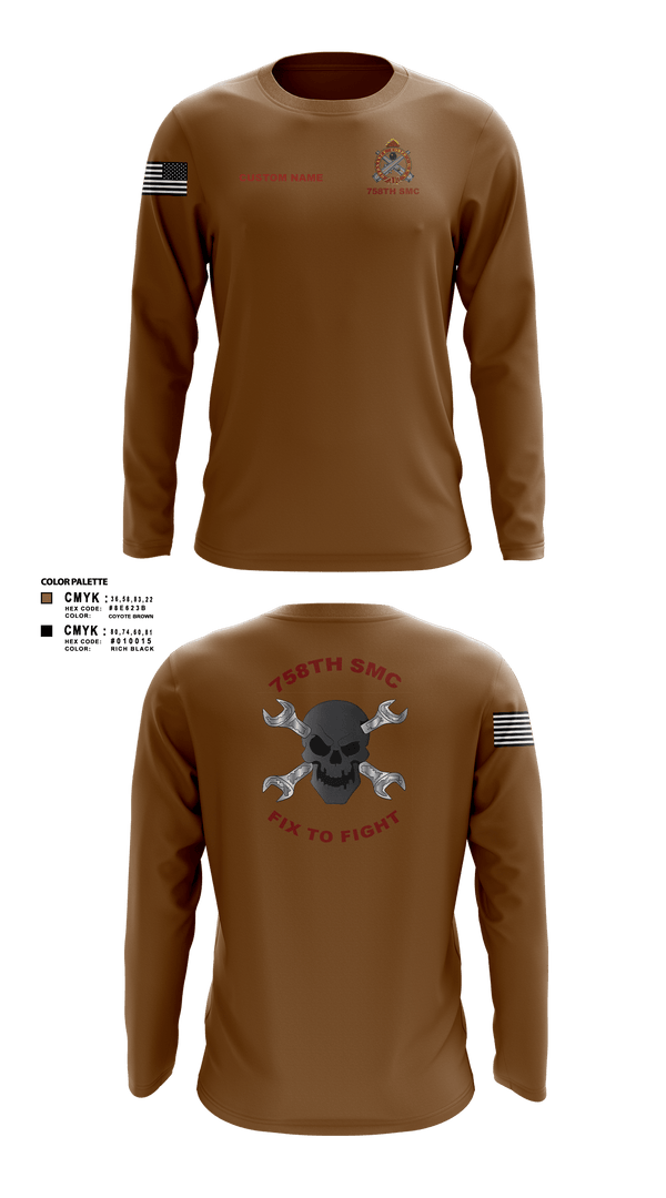 Long Sleeve Performance Shirt, 758th SMC, Army, Teamtime, Team time, sublimation, custom sports apparel, team uniforms, spirit wear, spiritwear, sports uniforms, custom shirts, team store, custom team store, fundraiser sports, apparel fundraiser